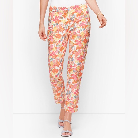 Talbots Pants - Talbots Perfect Crop Pants in Fruit & Flowers Print Women’s 10 Petite
